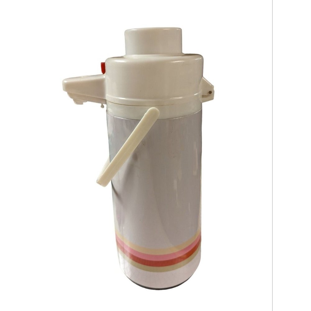 Vintage Interpur Airpot Carafe Coffee Tea Pot Striped White Pastel